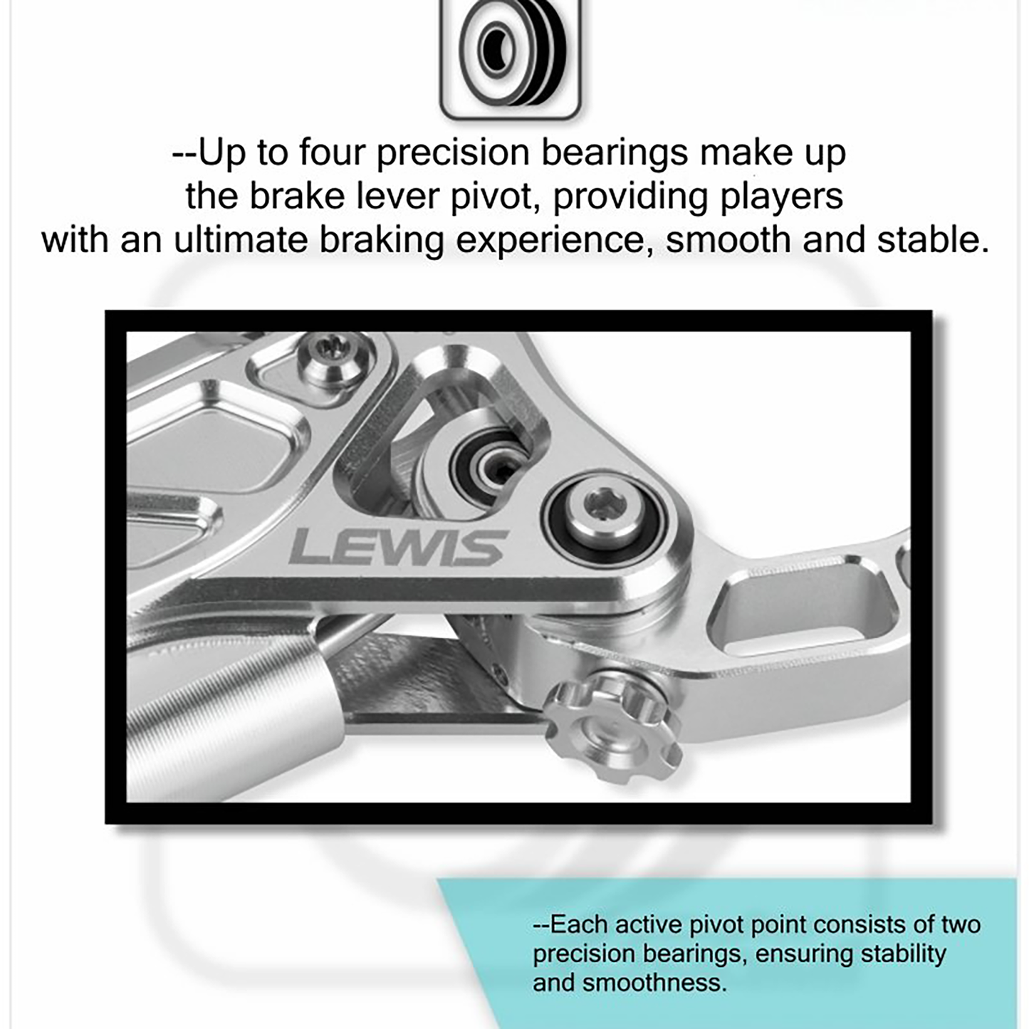 Lewis EP8+ Axial Cylinder 8 Pistons Hydraulic Disc Brake