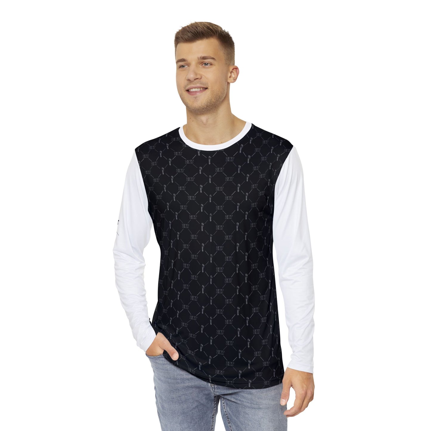 TRG x EXT Team Issue Long Sleeve Jersey, Black/White, Louis Vitton Print