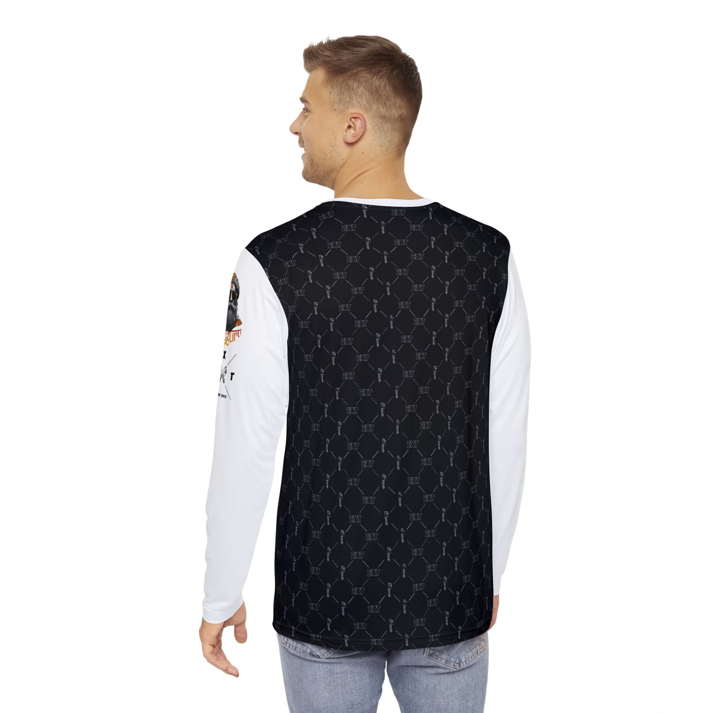 TRG x EXT Team Issue Long Sleeve Jersey, Black/White, Louis Vitton Print