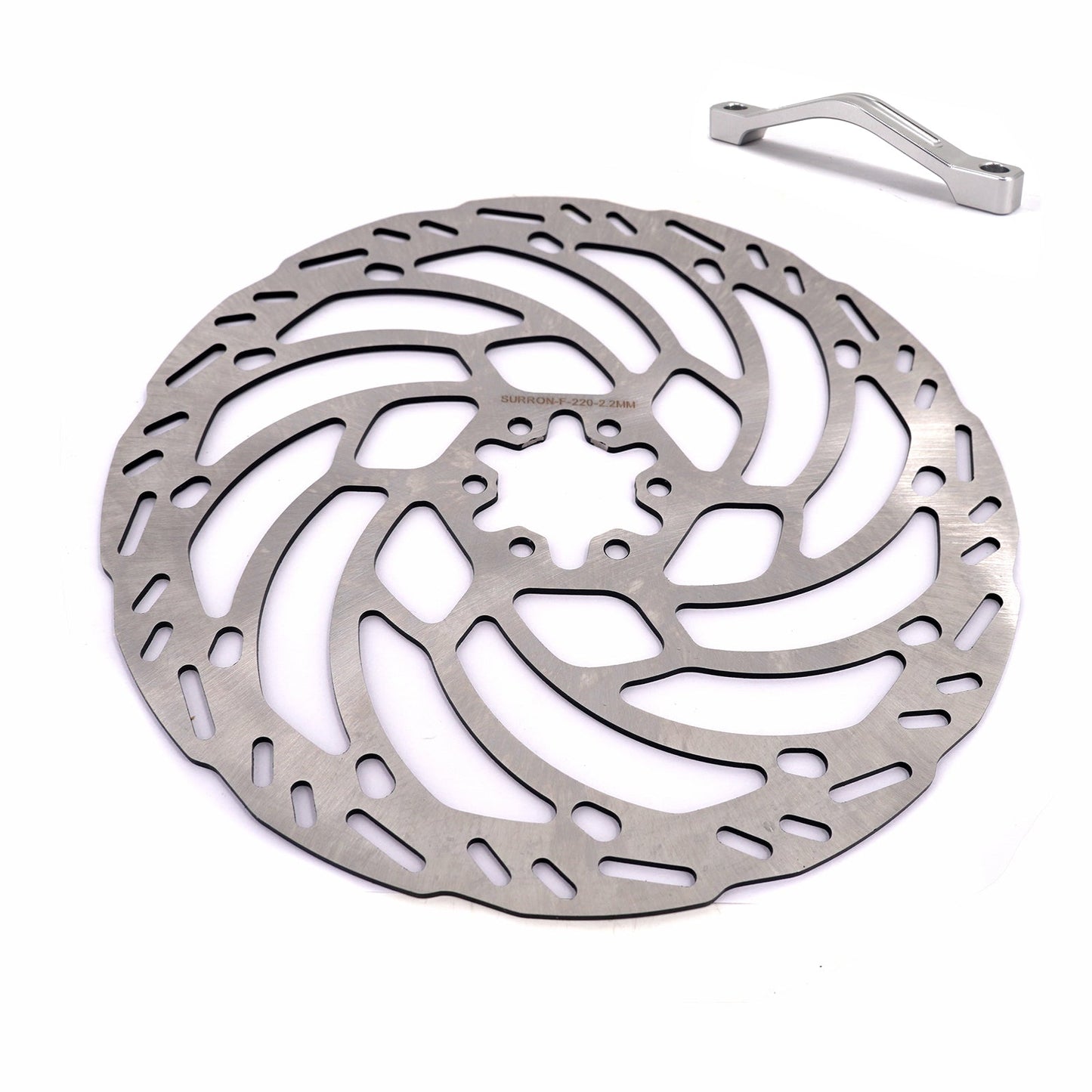 KKE e-Moto Brake Rotor with Adapter, 220MM x 44mm BCD, Surron Light Bee, Segway X160/X260, E-Ride Pro, Talaria MX3/4/xXx (Multiple Colors)