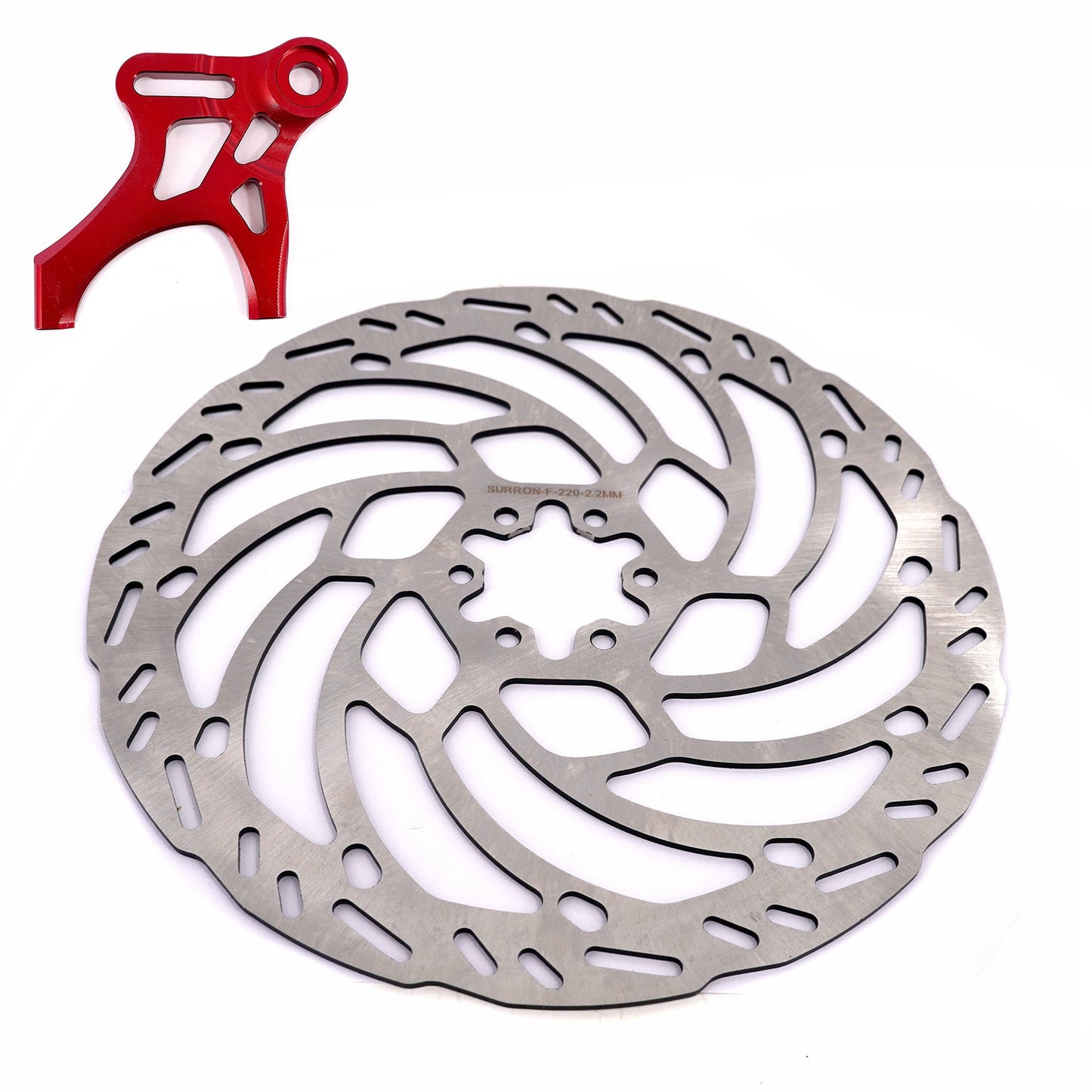 KKE Rear Brake Rotor with Adapter, 220MM x 54 BCD, Surron Light Bee, Segway X160/X260, E-Ride Pro (Multiple Colors)