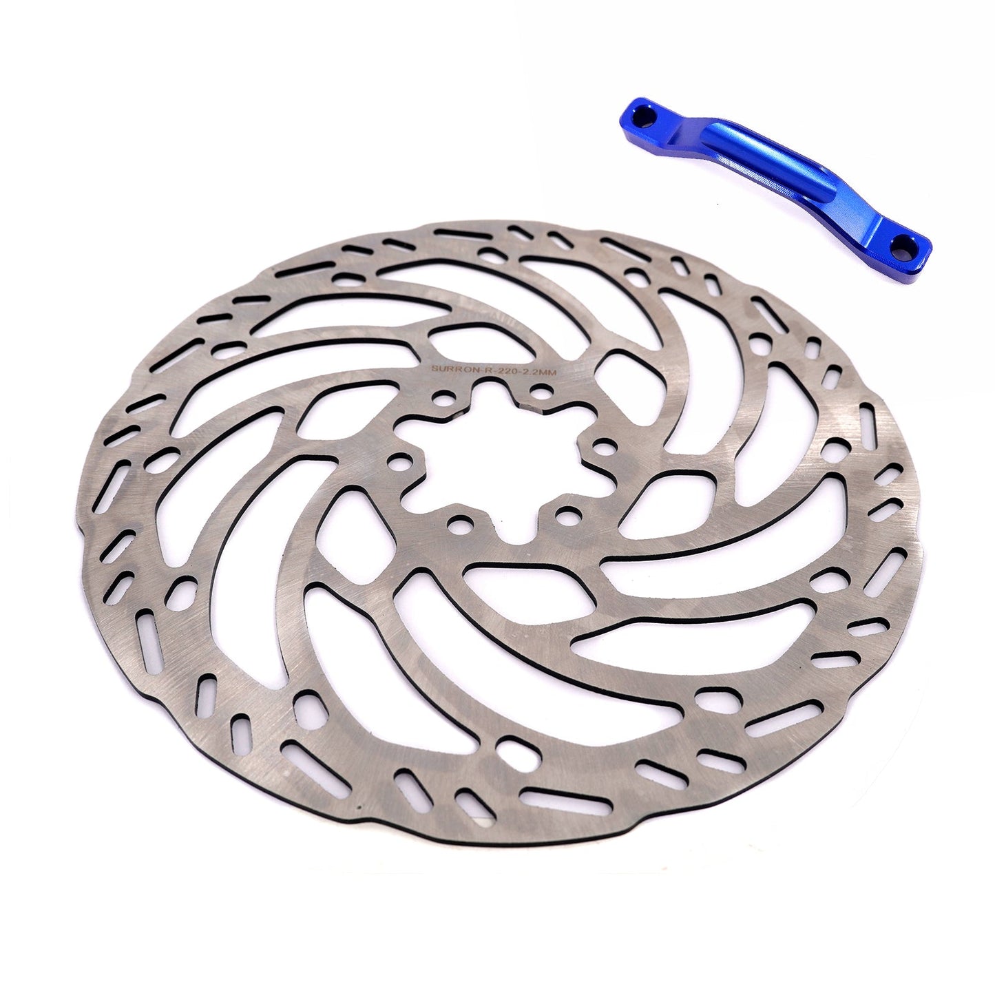 KKE e-Moto Brake Rotor with Adapter, 220MM x 44mm BCD, Surron Light Bee, Segway X160/X260, E-Ride Pro, Talaria MX3/4/xXx (Multiple Colors)