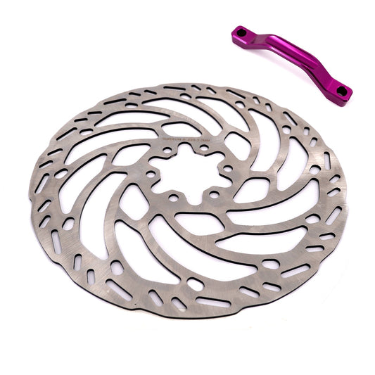 KKE e-Moto Brake Rotor with Adapter, 220MM x 44mm BCD, Surron Light Bee, Segway X160/X260, E-Ride Pro, Talaria MX3/4/xXx (Multiple Colors)