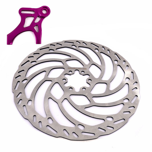 KKE Rear Brake Rotor with Adapter, 220MM x 54 BCD, Surron Light Bee, Segway X160/X260, E-Ride Pro (Multiple Colors)
