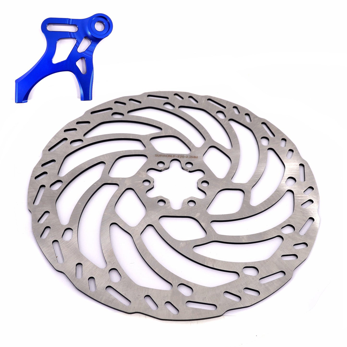 KKE Rear Brake Rotor with Adapter, 220MM x 54 BCD, Surron Light Bee, Segway X160/X260, E-Ride Pro (Multiple Colors)