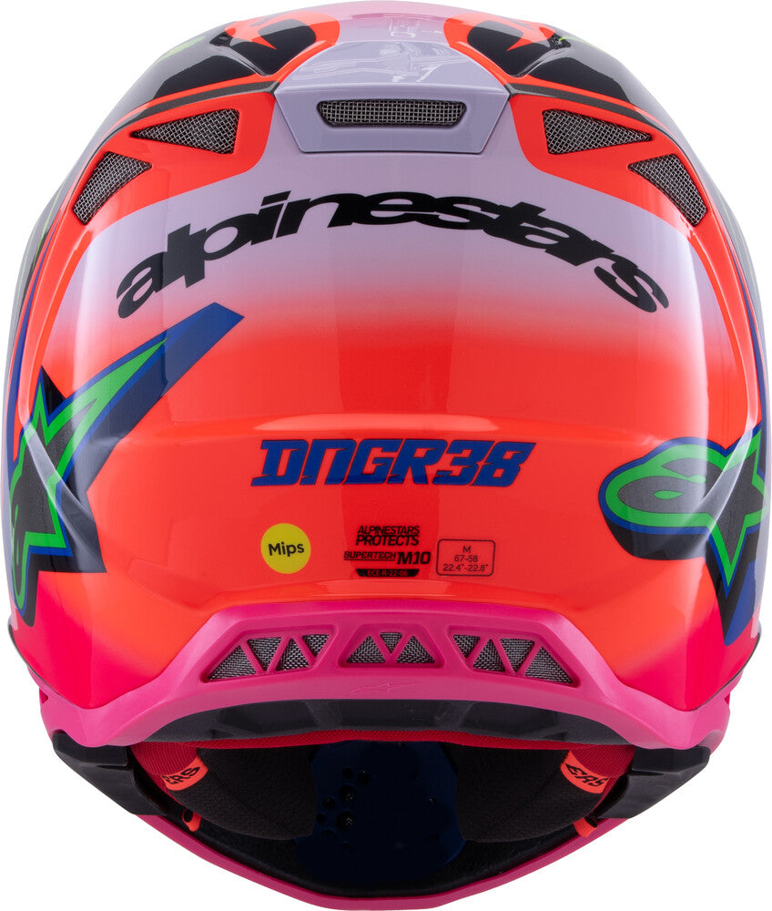 ALPINESTARS S-M10 DEEGAN HELMET ORNG FLO/PRPL/PNK FLUO