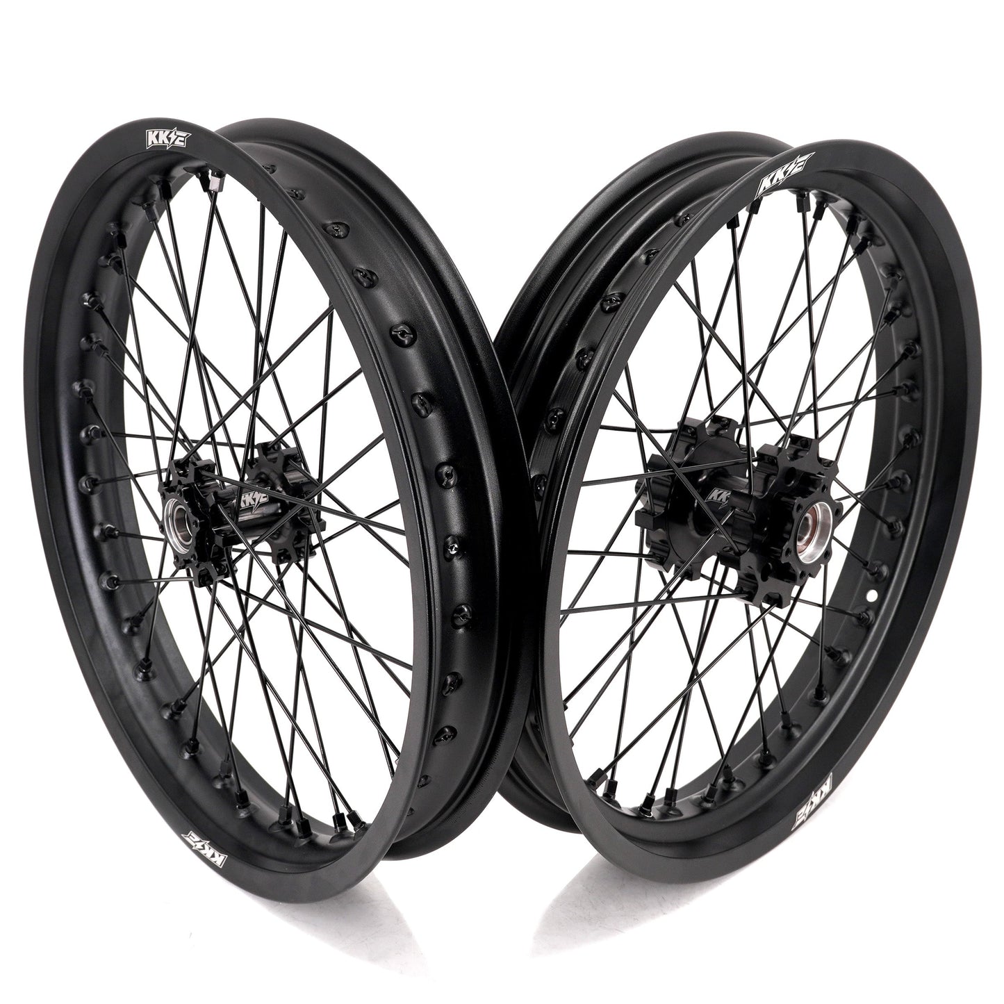 KKE Supermoto 2.15x17" & 2.5x17" e-Moto Wheel Set, (Black/Black), Surron Light Bee X, E-Ride Pro SS
