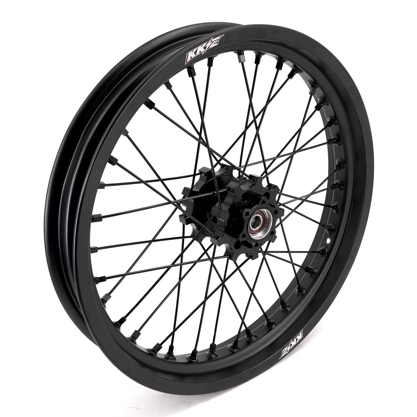 KKE Supermoto 2.15x17" & 2.5x17" e-Moto Wheel Set, (Black/Black), Surron Light Bee X, E-Ride Pro SS