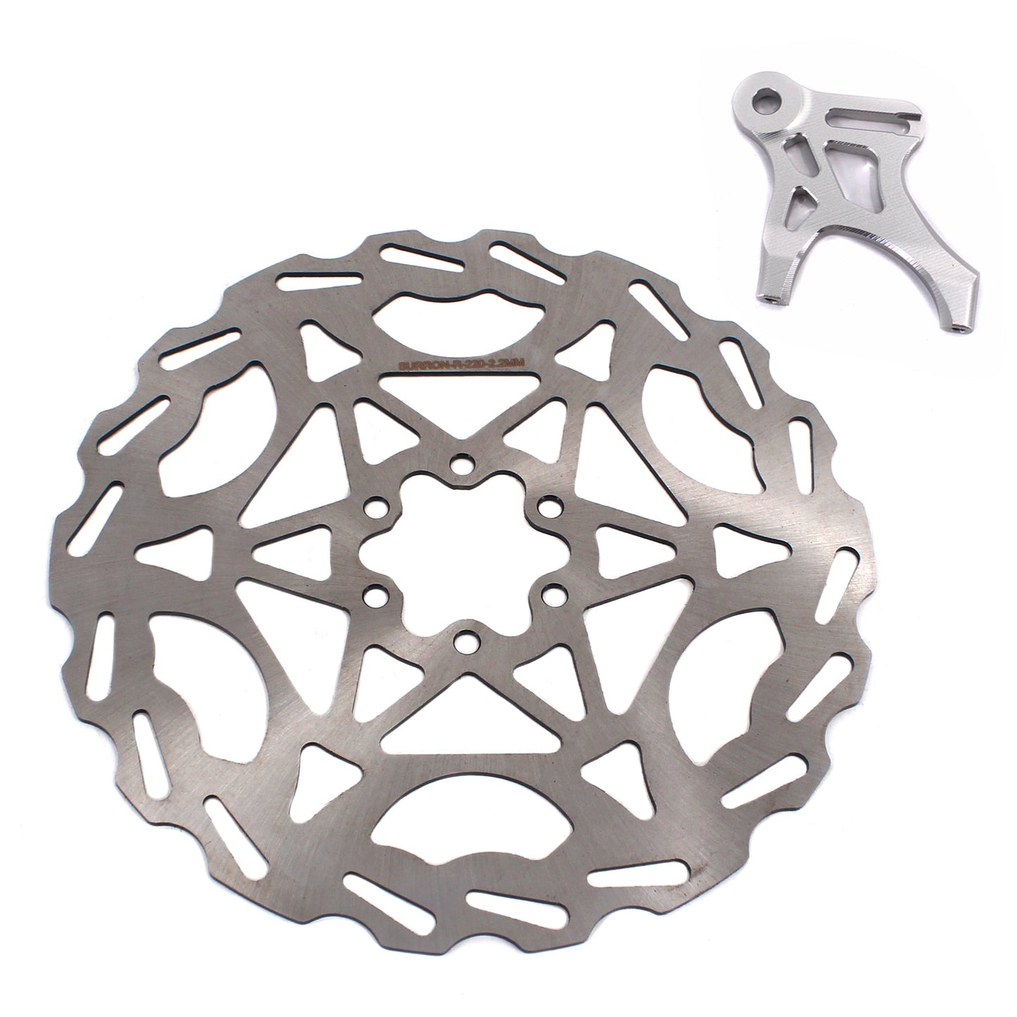 KKE Rear Brake Rotor with Adapter, 220MM x 54 BCD, Surron Light Bee, Segway X160/X260, E-Ride Pro (Multiple Colors)