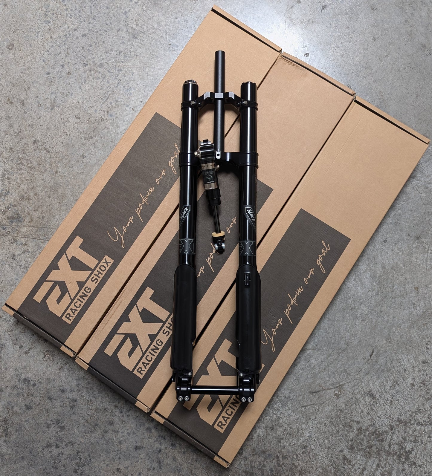EXT FERRO USD, e-Moto Air Fork, 200mm Travel, 20x110, "Black Edition"
