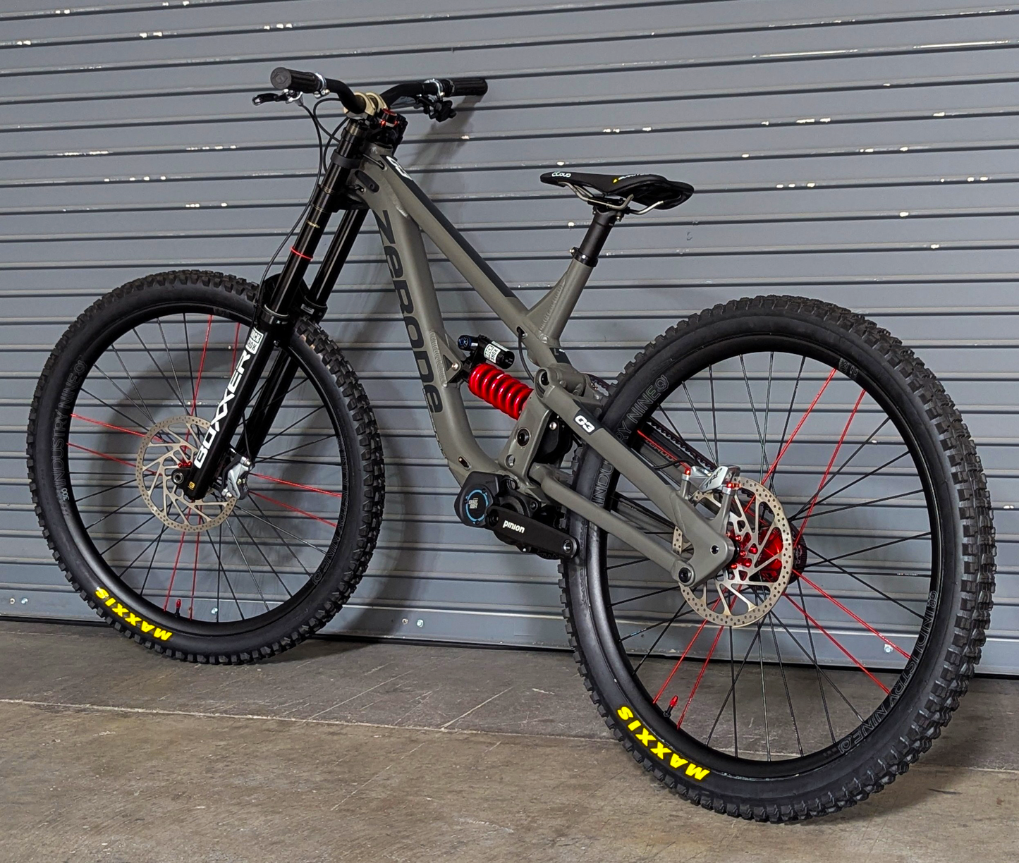 Zerode G3 Downhill, Sharknado Grey (Large), 29/27.5, 200mm Travel, C1.9 Pinion Gearbox
