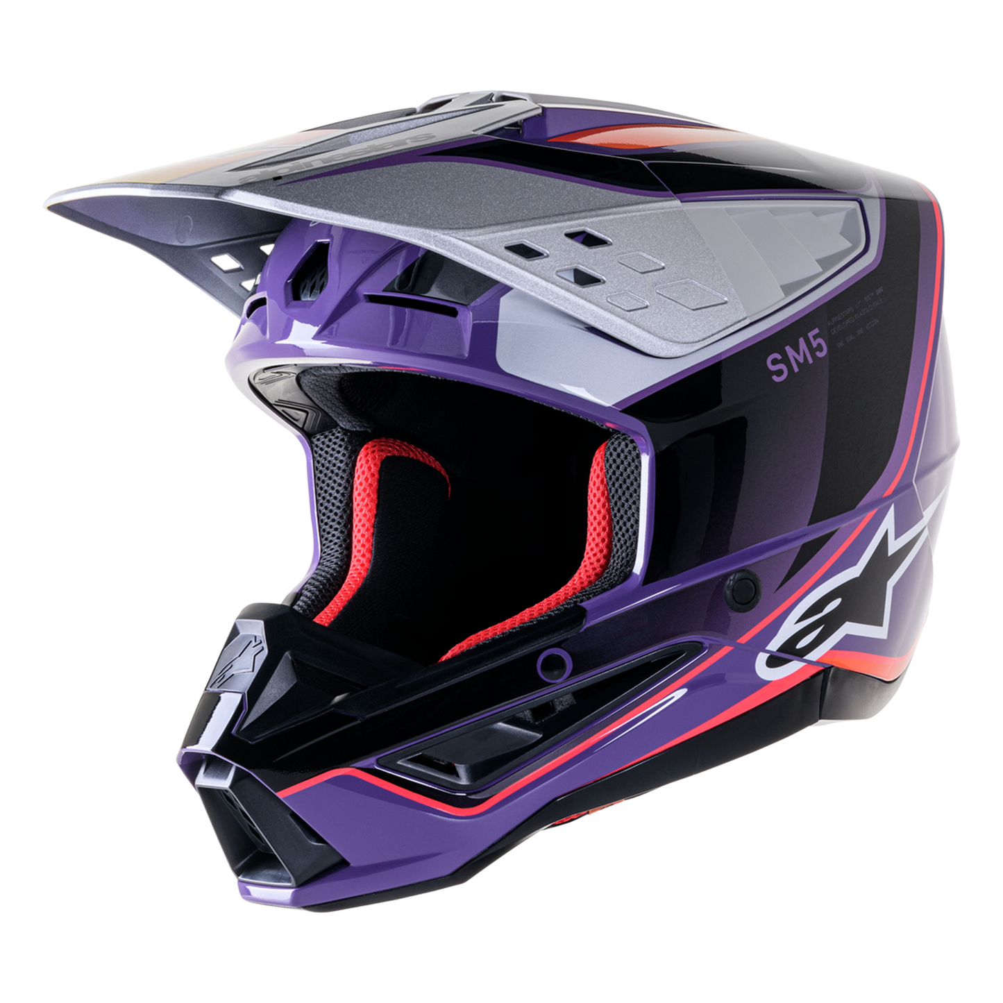 ALPINESTARS S-M5 SAIL E-MOTO HELMET VIOLET/BLK/SLVR GLOSSY