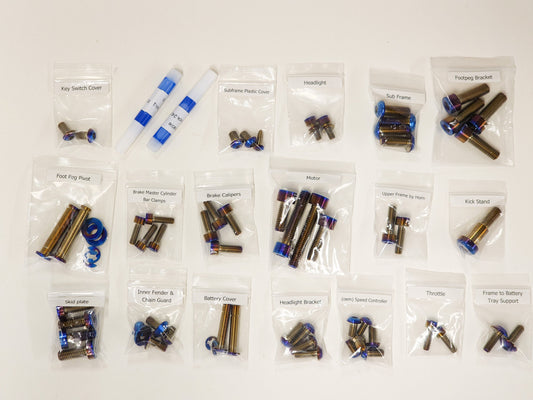 W9 Titanium Complete Chassis Bolt Kit, Surron Light Bee