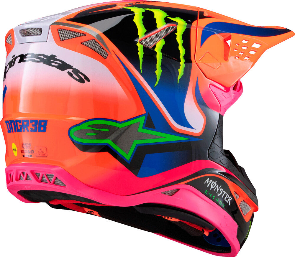 ALPINESTARS S-M10 DEEGAN HELMET ORNG FLO/PRPL/PNK FLUO