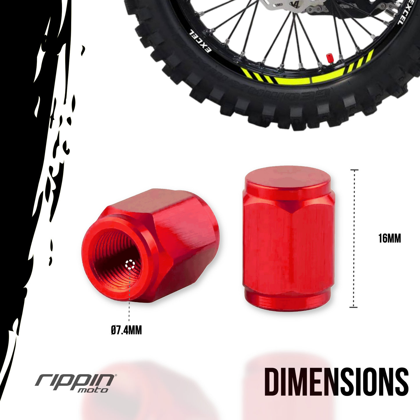 CNC Billet Valve Stem Caps (Schrader), Multiple Colors