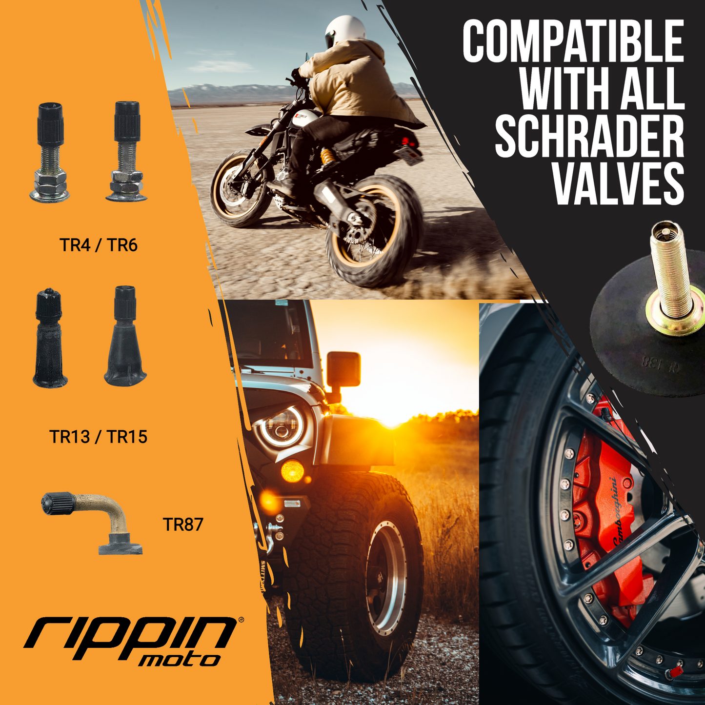 CNC Billet Valve Stem Caps (Schrader), Multiple Colors