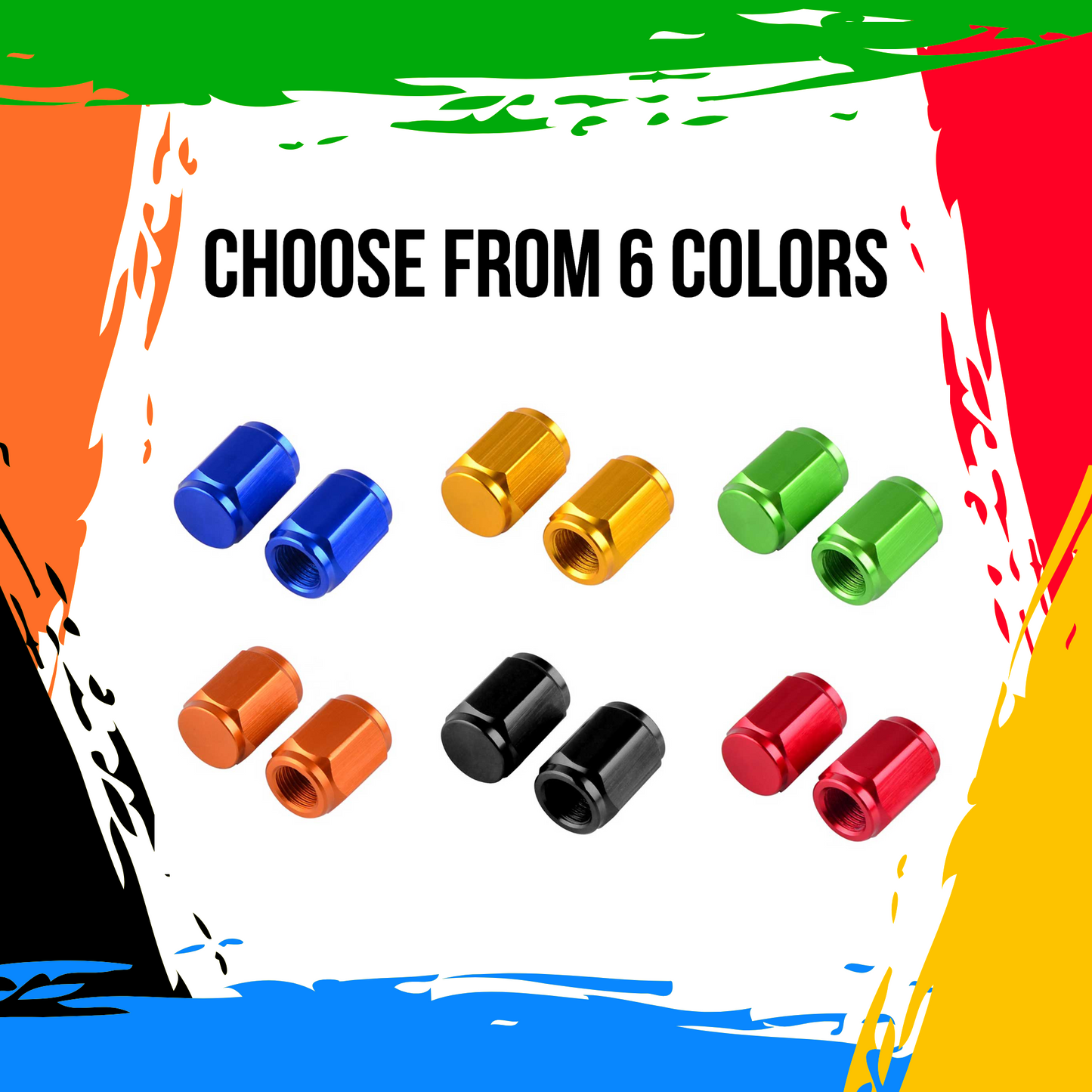 CNC Billet Valve Stem Caps (Schrader), Multiple Colors