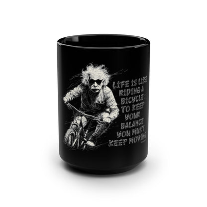 Einstein "Life is like..." Coffee Mug, Black / 15oz