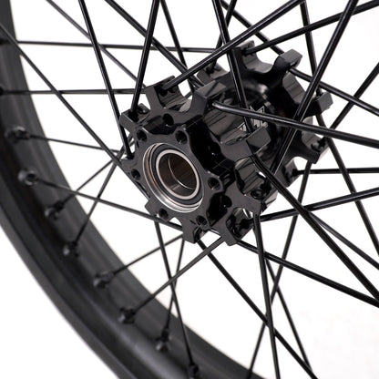 KKE Supermoto Wheelset 2.15*17 & 2.5*17 (Black/Black) Talaria Sting MX3 / R MX4 / x3 (xXx) All Black