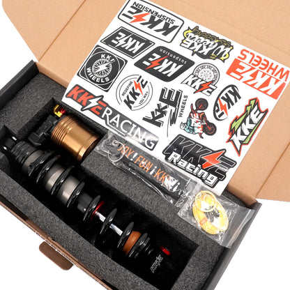 KKE Upgraded Rear Coil Shock, 500lb Spring, Black/Silver/Bronze, Surron Ultra Bee