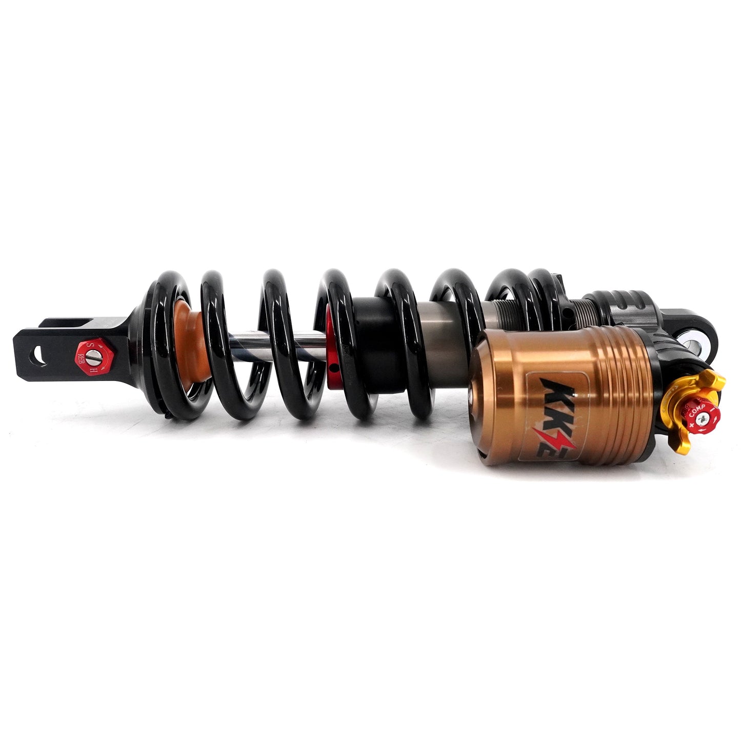 KKE Upgraded Rear Coil Shock, 500lb Spring, Black/Silver/Bronze, Surron Ultra Bee