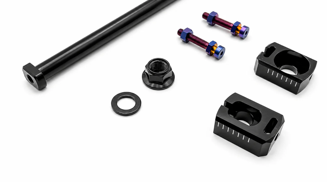 W9 Upgraded Axle Kit (Axle + Blocks), Ti Hardware, E-Ride Pro 3.0/SR