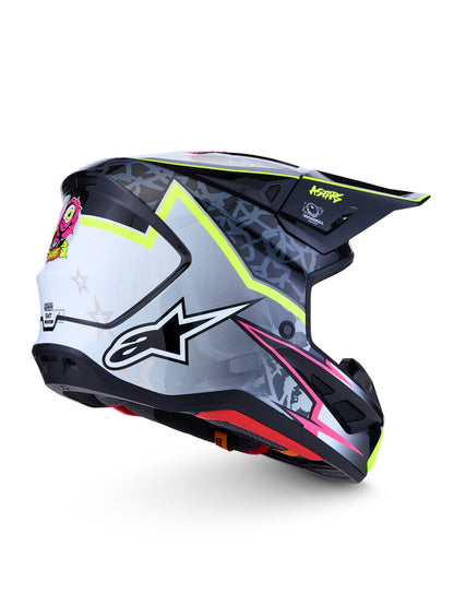 Alpinestars SM7 Blaster Helmet, Full-Face EMX/DH, Glossy Black/Flo Yellow/Grey