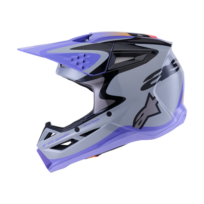 Alpinestars SM3 Full-Face Helmet, EMX/DH, Jettson Edition (Glossy Grey/Purple)
