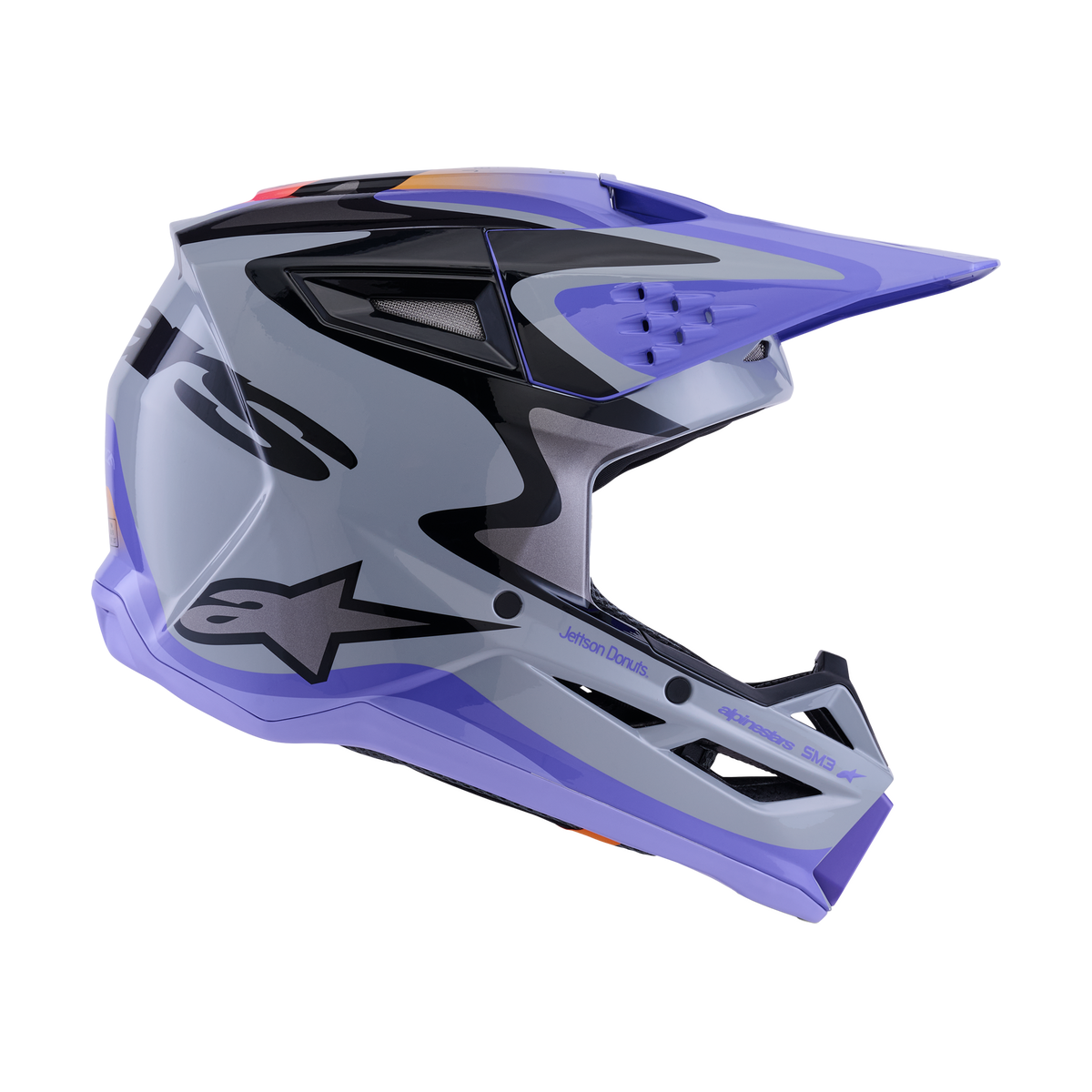 Alpinestars SM3 Full-Face Helmet, EMX/DH, Jettson Edition (Glossy Grey/Purple)
