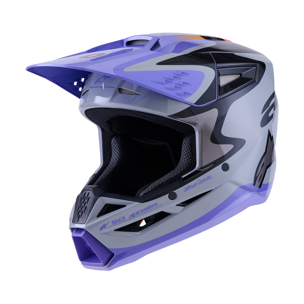Alpinestars SM3 Full-Face Helmet, EMX/DH, Jettson Edition (Glossy Grey/Purple)